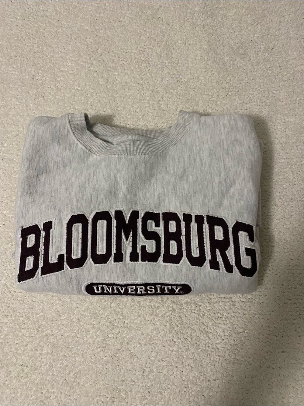 Blue 84 Bloomsburg University Gray Sweatshirt with Maroon Lettering